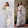 Bollywood Inspired Floral Digital Print Satin Saree