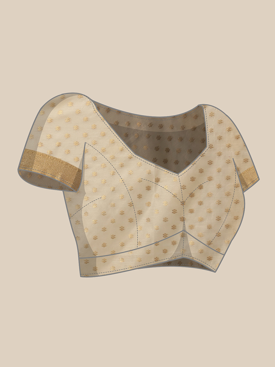 Women's Cotton Blend Jamdani Saree with Unstitched Blouse Piece