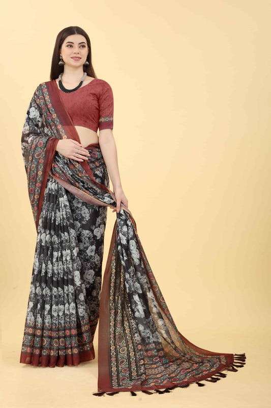 Women's Floral Digital Printed Saree