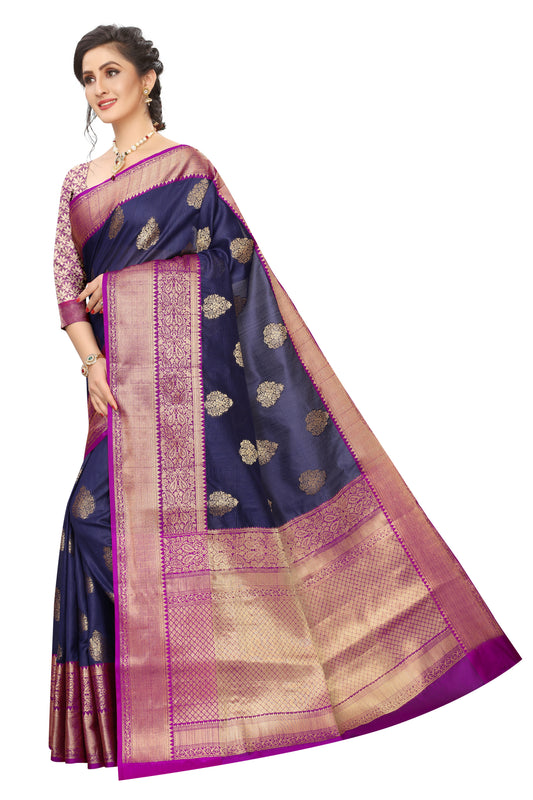 Women's Kanjiwaram Silk Woven Saree