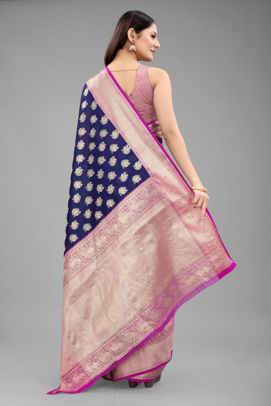 Women's Kanjiwaram Silk Woven Saree