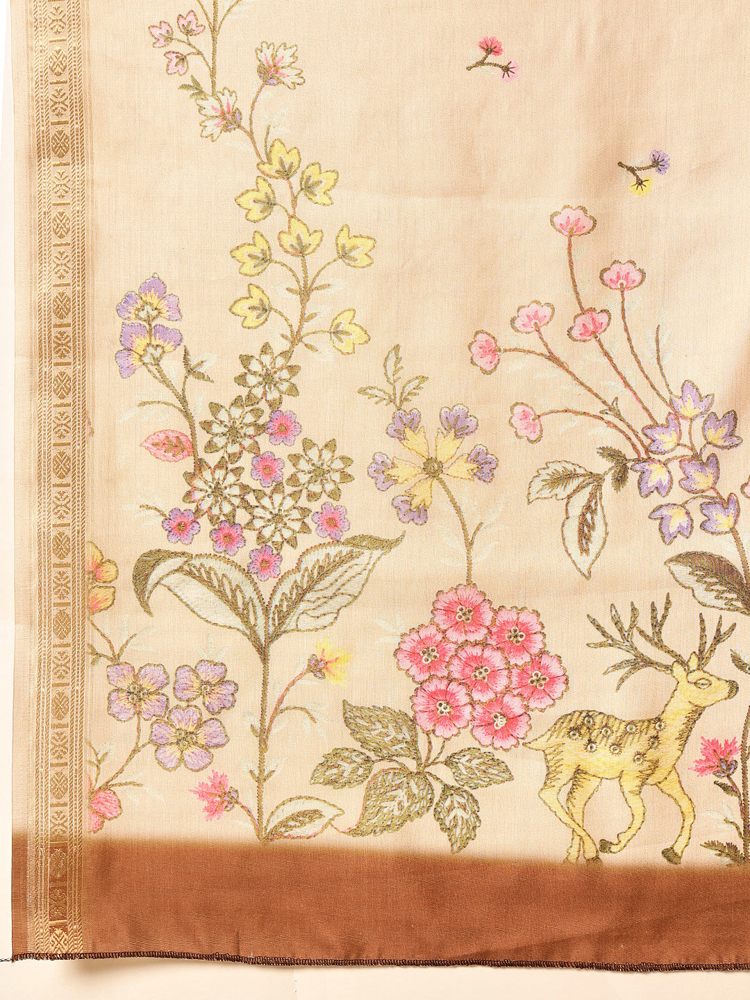 Tussar Color Soft Silk Floral Digital Printed Saree