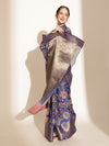 Digital Printed Kalamkari Chanderi Silk Saree With Woven Border & Rich Pallu