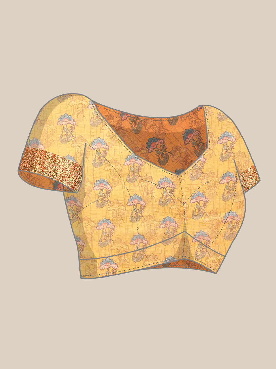 Digital Printed Kalamkari Chanderi Silk Saree With Woven Border & Rich Pallu