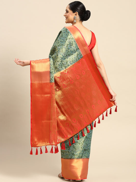 Banarasi Art Silk Heavy Zari Saree With Blouse Piece