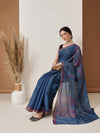 Digital Print Cotton Tissue Saree With Gold Zari Work