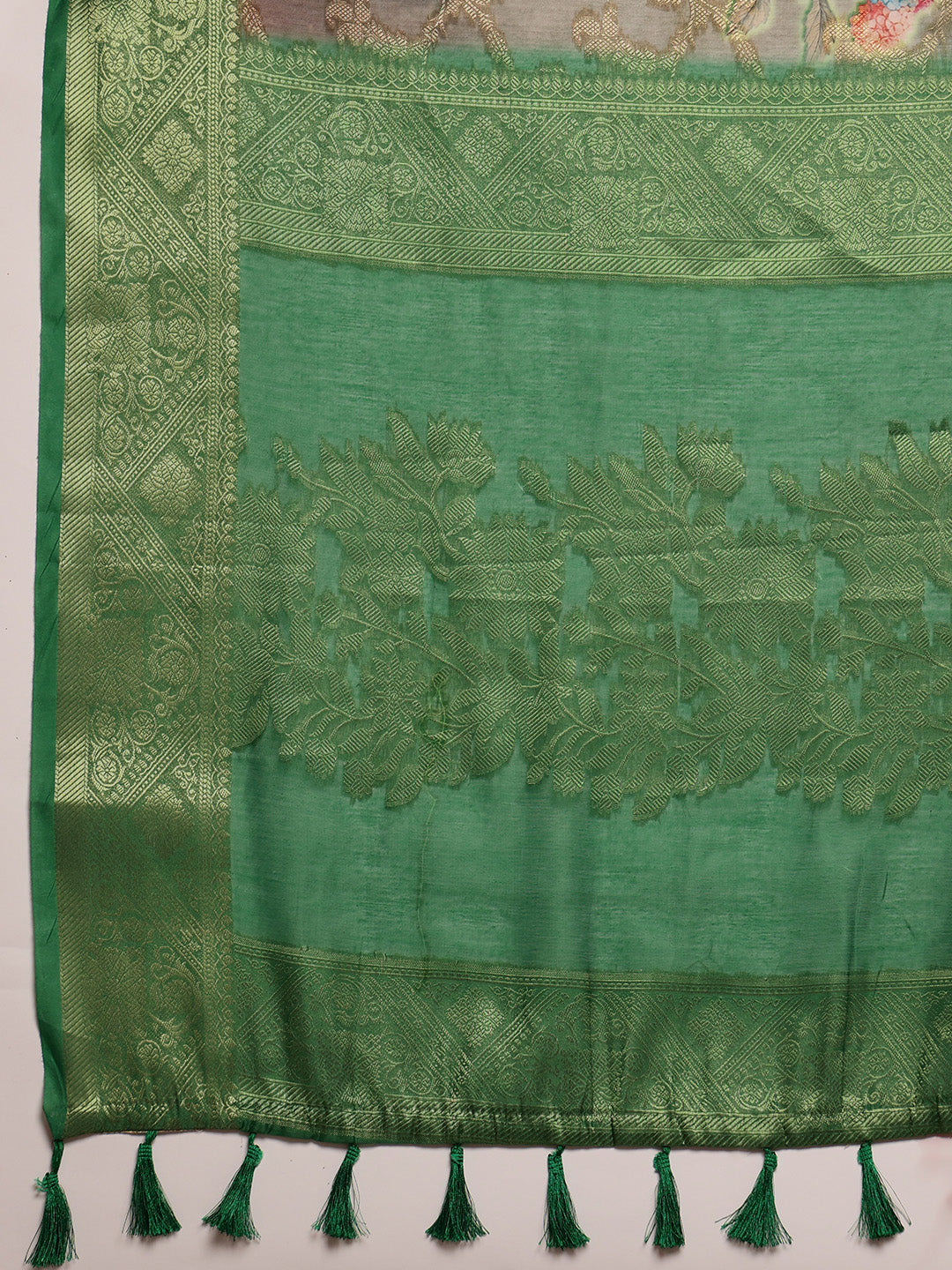 Digital Printed Banarasi Cotton Zari Woven Saree