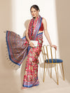 Kalamkari Printed Soft Silk Brown Saree With Beautiful Tassels