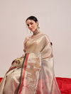 Pichwai Digital Printed Muga Tissue Saree