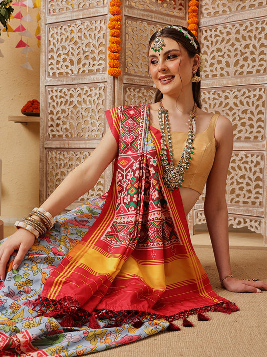 Kalamkari With Traditional Patola Printed Sarees