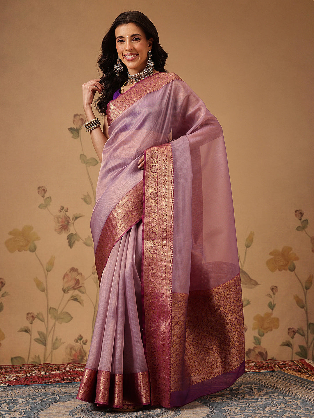 Banarasi Soft Crushed Tissue Silk Saree