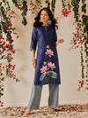 Women's Rayon Cotton Slub Regular Straight Printed Kurta