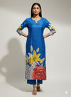 Women’s Casual Wear Rayon Blend Straight Kurta with Digital Print Keyhole Neck