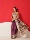 Tussar Silk Checks Work Saree With Figure Prints Border