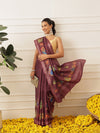 Kalamkari Printed Art Silk Festive Saree With Unstitched Blouse Piece