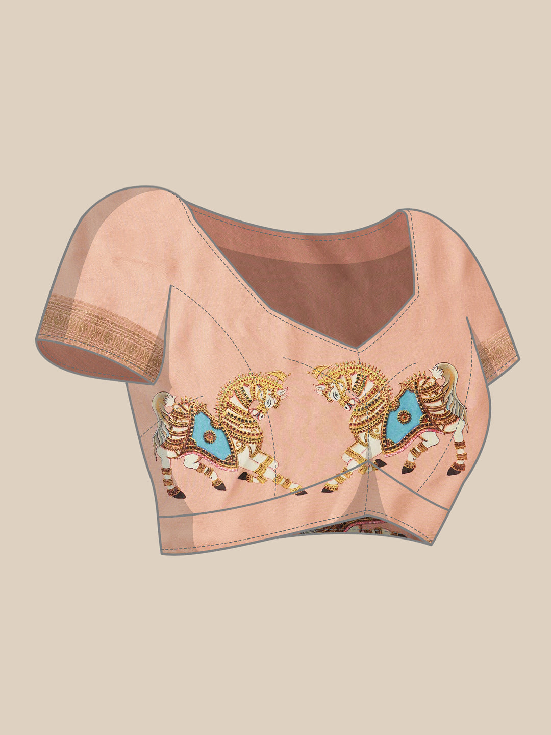 Digital Printed Premium Festive Saree with Tanjore Art Inspiration