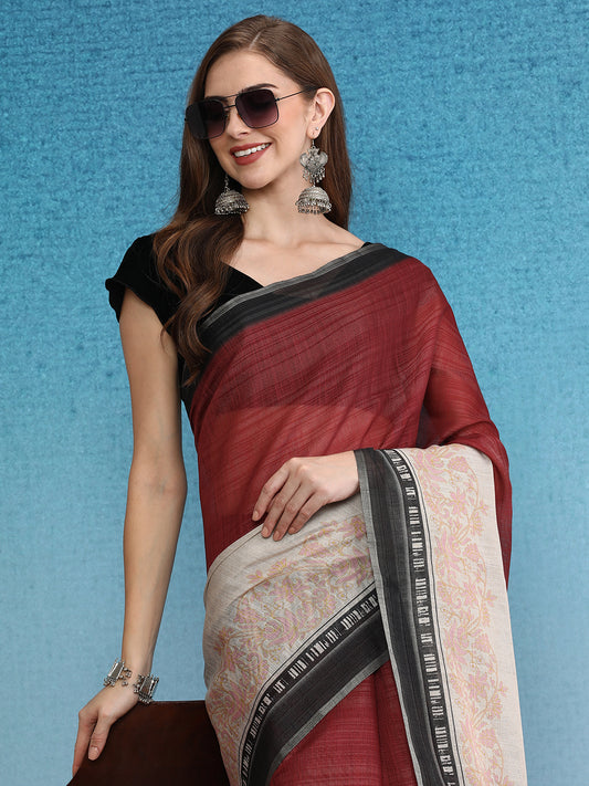 Cotton Zari Tissue Printed Saree