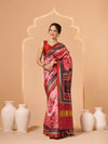 Paithani Saree Soft Twill Silk with Digital Print and Zari Work on Pallu & Border