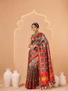 Double Ikkat Patola Printed Saree with Weaving Border & Pallu