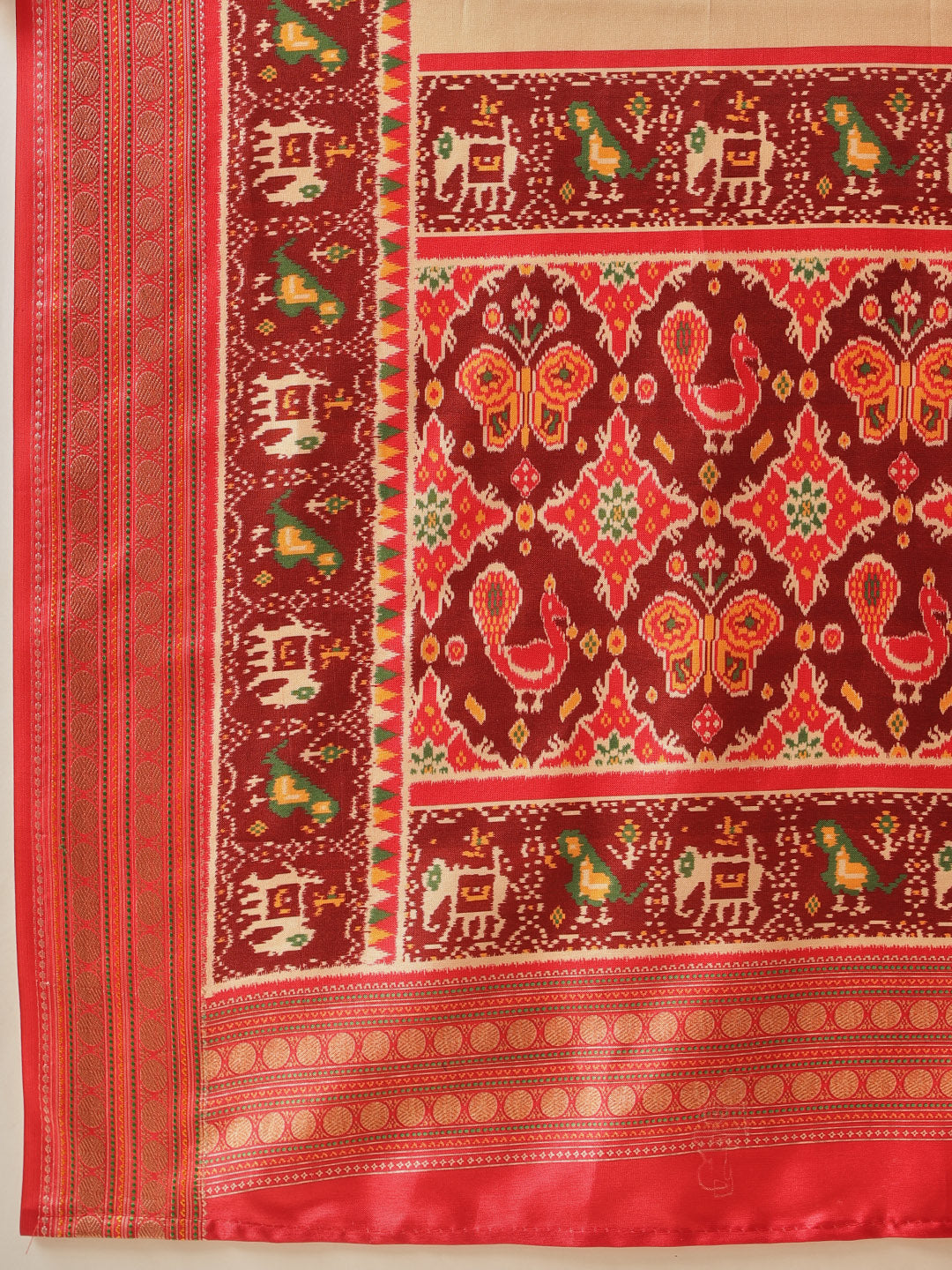 Soft Tusser Silk With Viscous Jacquard Border Patola Sarees