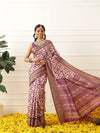 Women's Soft Tusser Silk Digital Printed Viscous Jacquard Border Patola Sarees