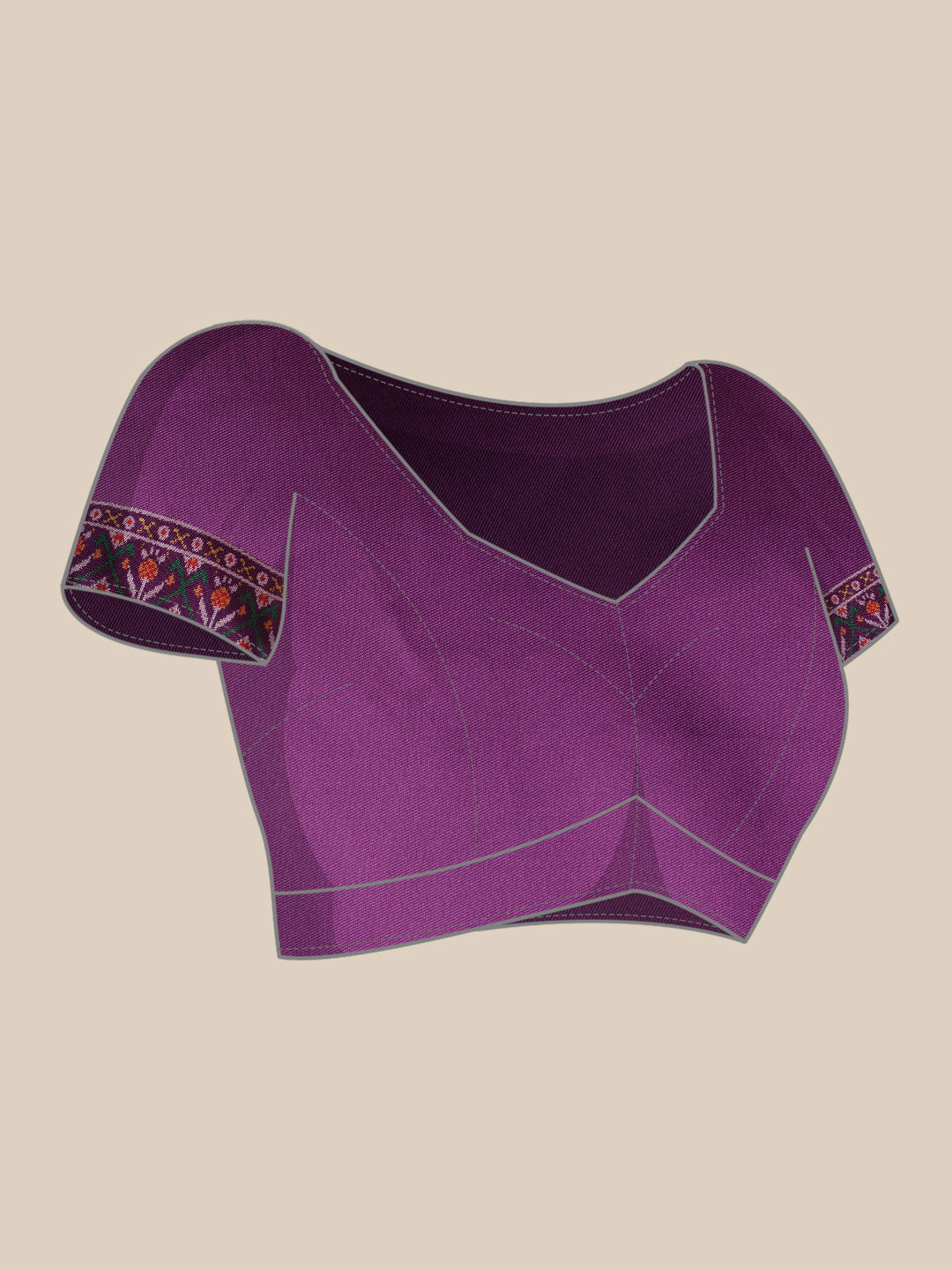 Multicolored Patola Twill Weave Saree for Women with Lagdi Patta Pallu and Tassel