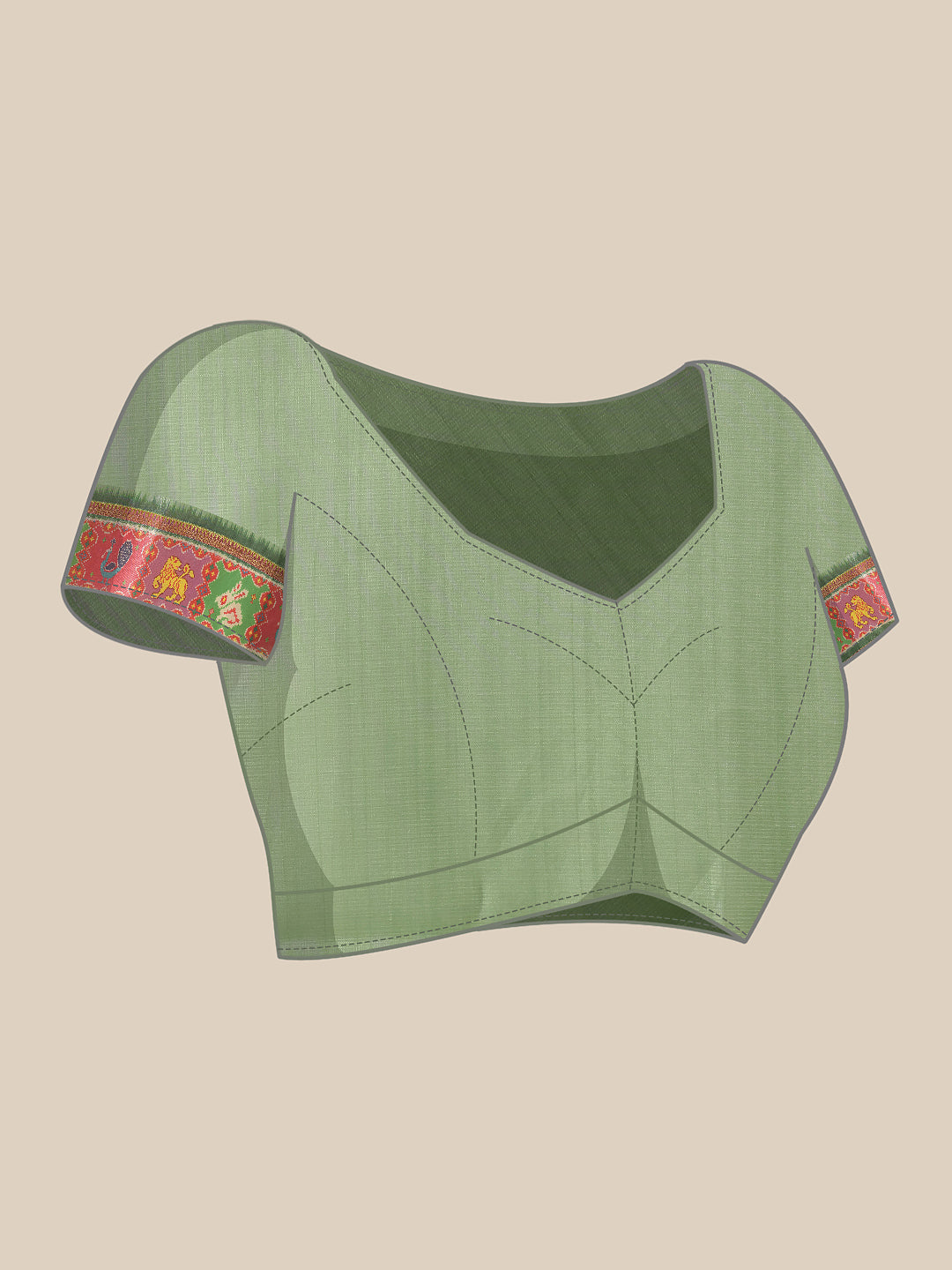 Women's Soft Muga Silk Solid Saree With Printed Border & Unstitched Blouse Piece