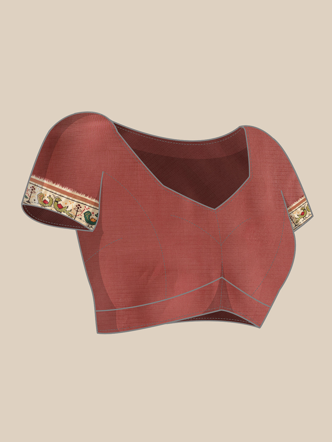 Women's Soft Muga Silk Solid Saree With Printed Border & Unstitched Blouse Piece