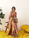 Women's Soft Muga Silk Solid Saree With Printed Border & Unstitched Blouse Piece