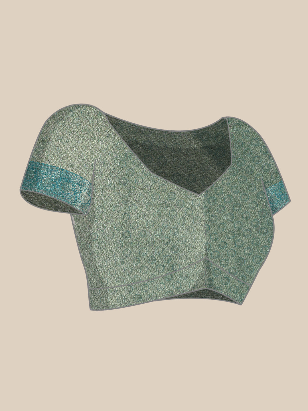 Warli Printed Crush Tissue Silk Saree With Small Border & Unstitched Blouse Piece