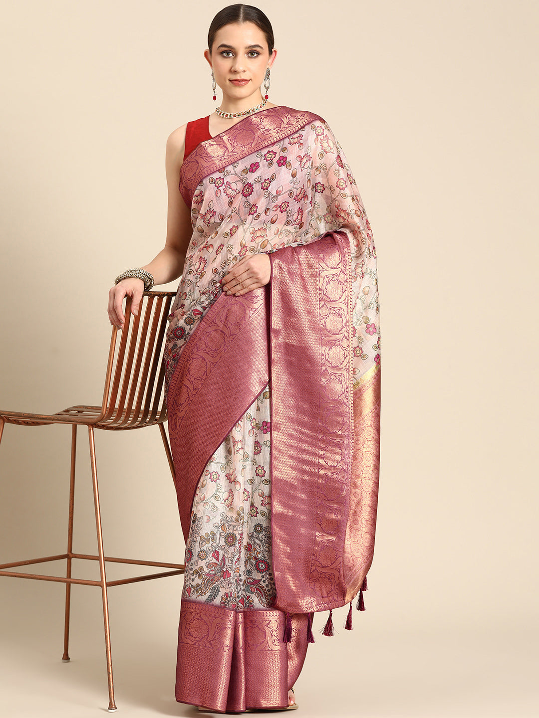 Women's Pichwai Muga Silk Digital Print Saree