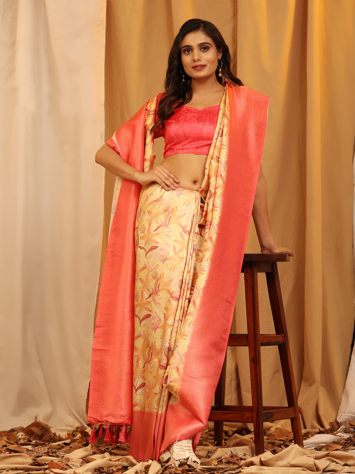 Kanchipuram Pattu Digital Print Silk Saree