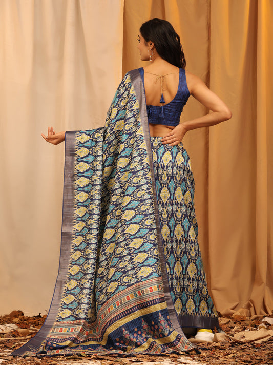 Kanchipuram Pattu Digital Print Silk Saree