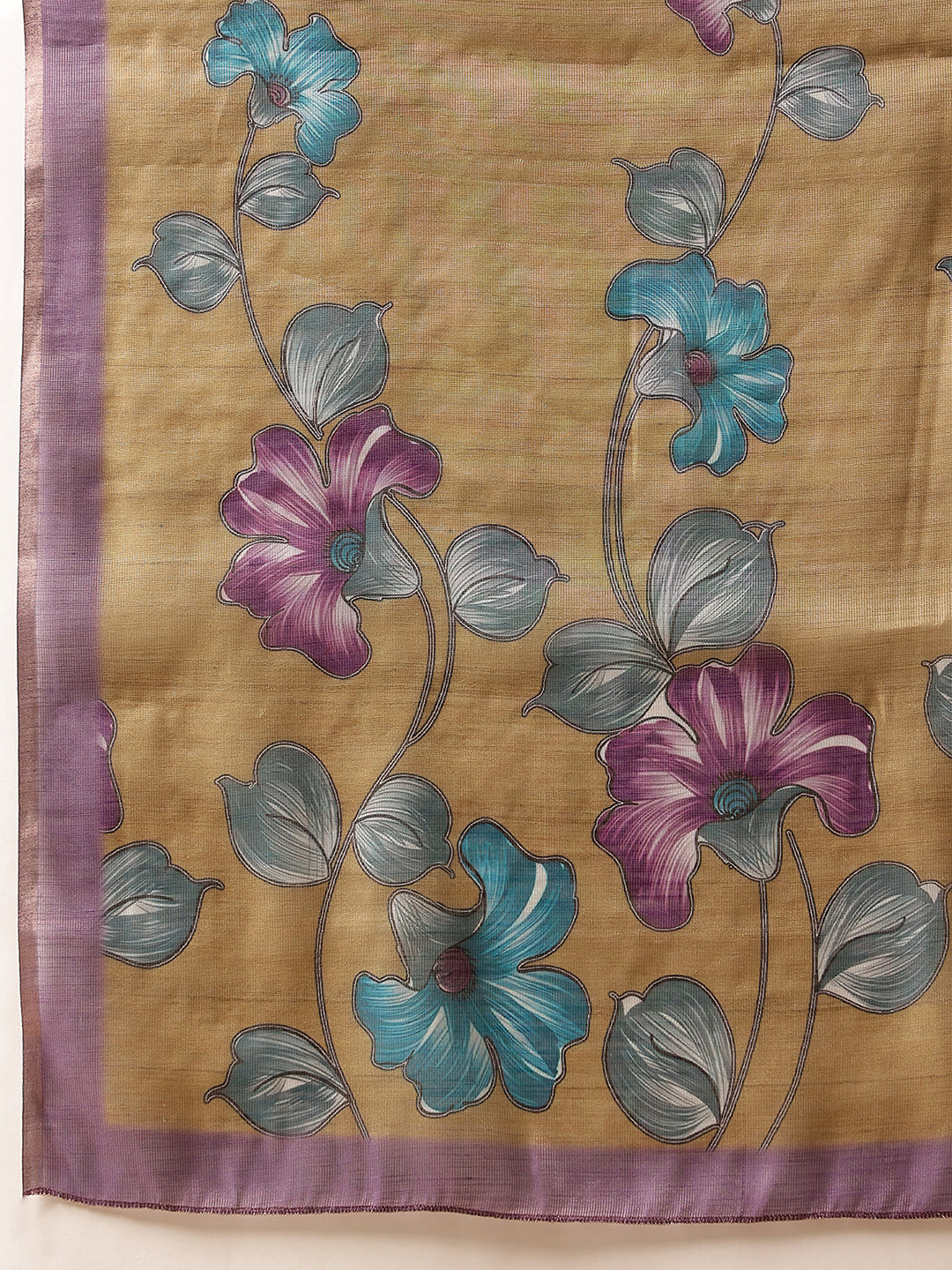 Floral Printed Cotton Silk Tissue Saree