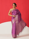 Soft Silk Bandhani Printed Saree With Zari Border & Tassels