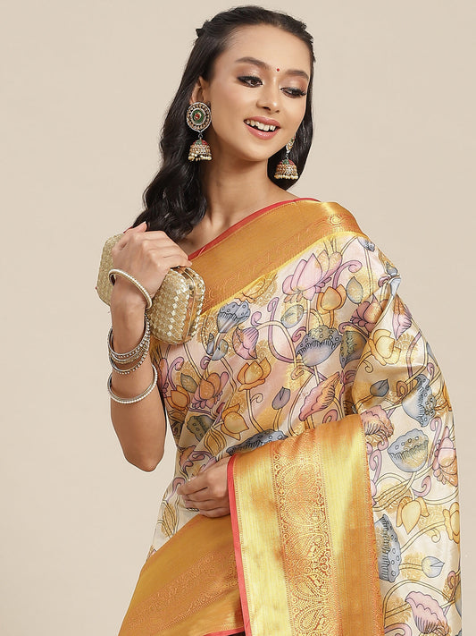 Women's Banarasi Art Silk Digital Print Saree
