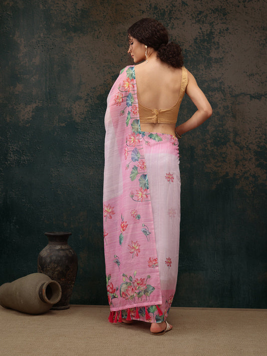 Kalamkari Cotton Blend Printed Saree