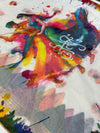 Digital Printed Holi Special Chanderi White & Multicolored Saree