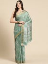 Soft Silk Floral Printed Zari Woven Border Saree