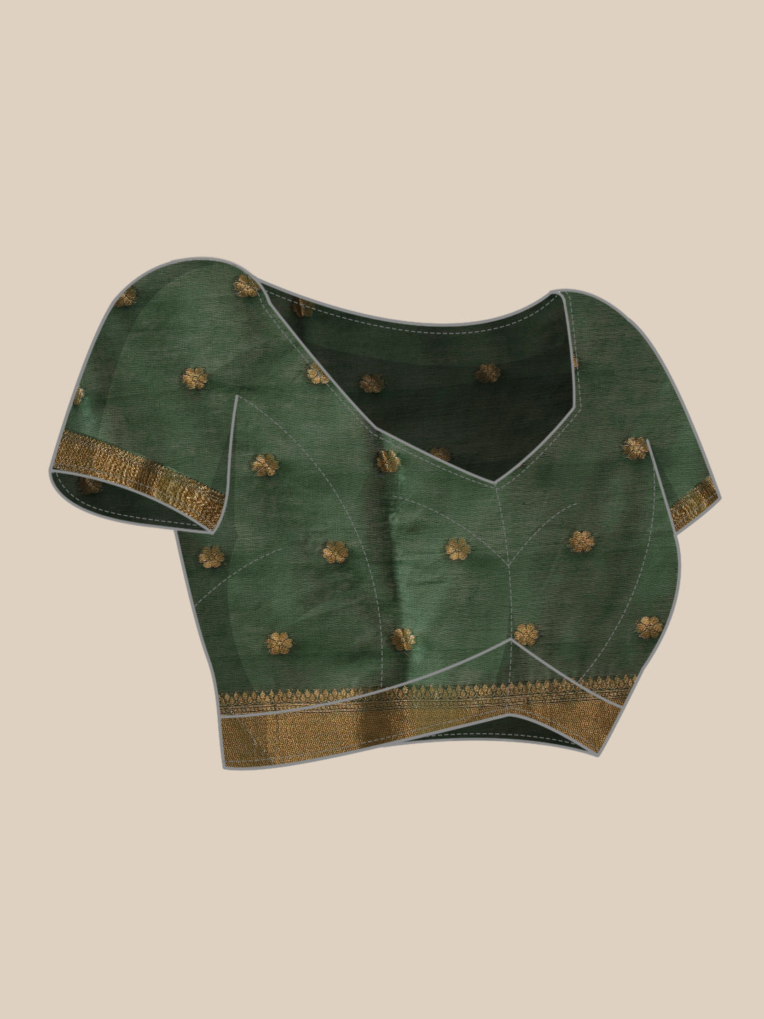 Cotton Dhakai Jamdani Saree With Small Zari Border & Tassels