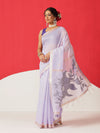 Light Color Jamdani Saree With Small Zari Border & Tassels