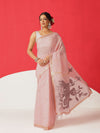 Light Color Jamdani Saree With Small Zari Border & Tassels