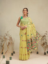 Cotton Blend Woven Design Handloom Premium Jamdani Saree With Tassels