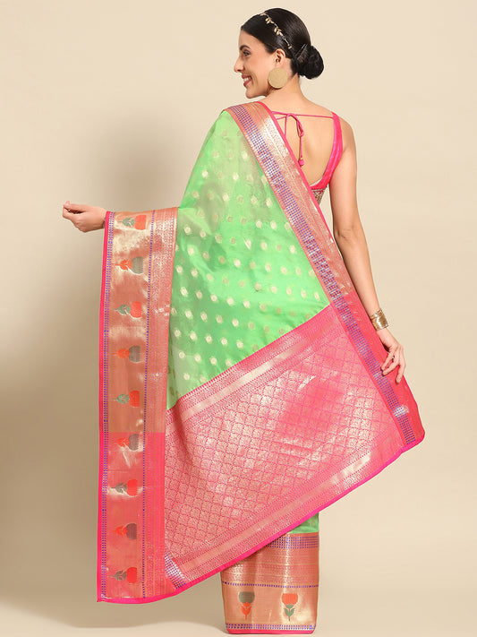 Women's Ethnic Motifs Art Silk Saree With Blouse Piece