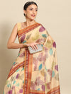 Floral Printed Cotton Saree With Blouse Piece