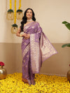 Banarasi Soft Silk Peacock Border Zari Woven Saree With Unstitched Blouse Piece