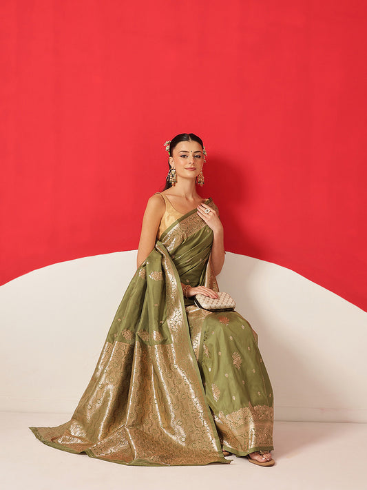 Banarasi Soft Silk Zari Woven Work Saree
