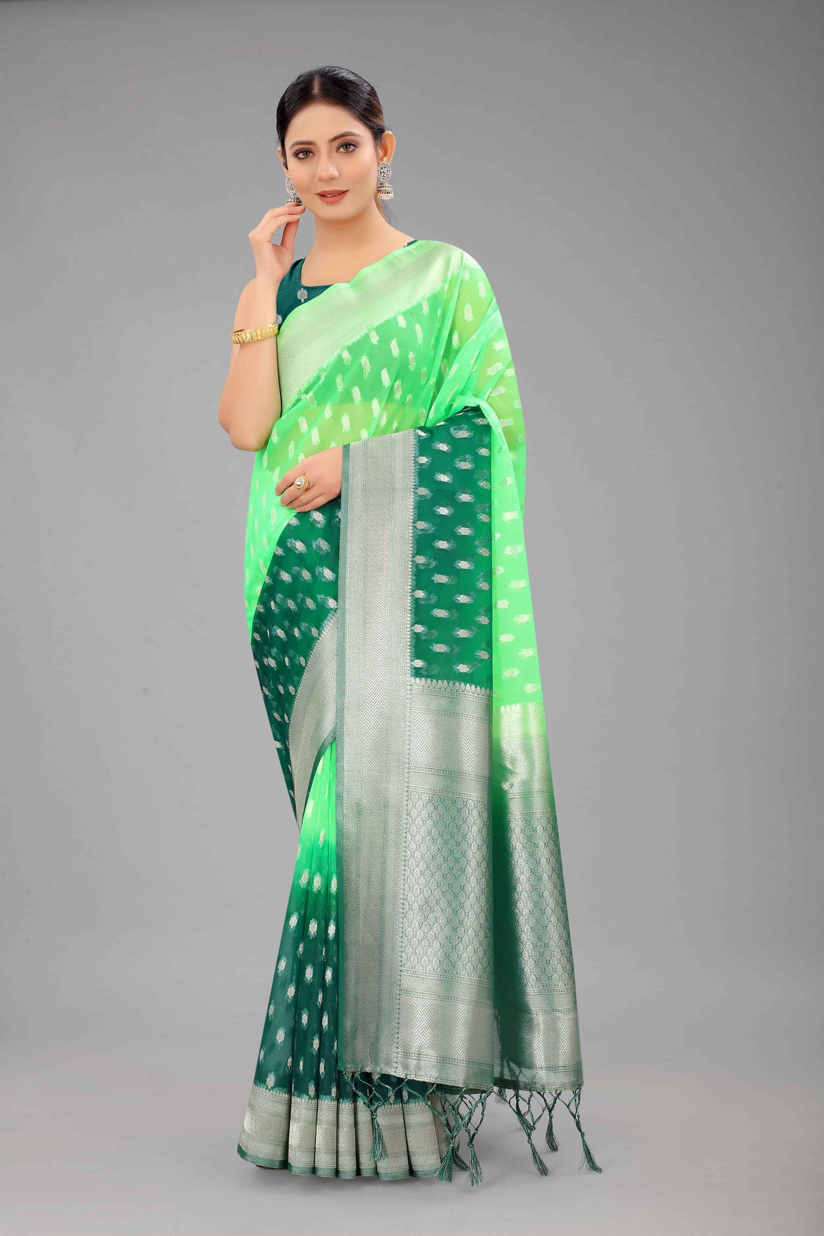 Nylon Organza Woven Design Saree