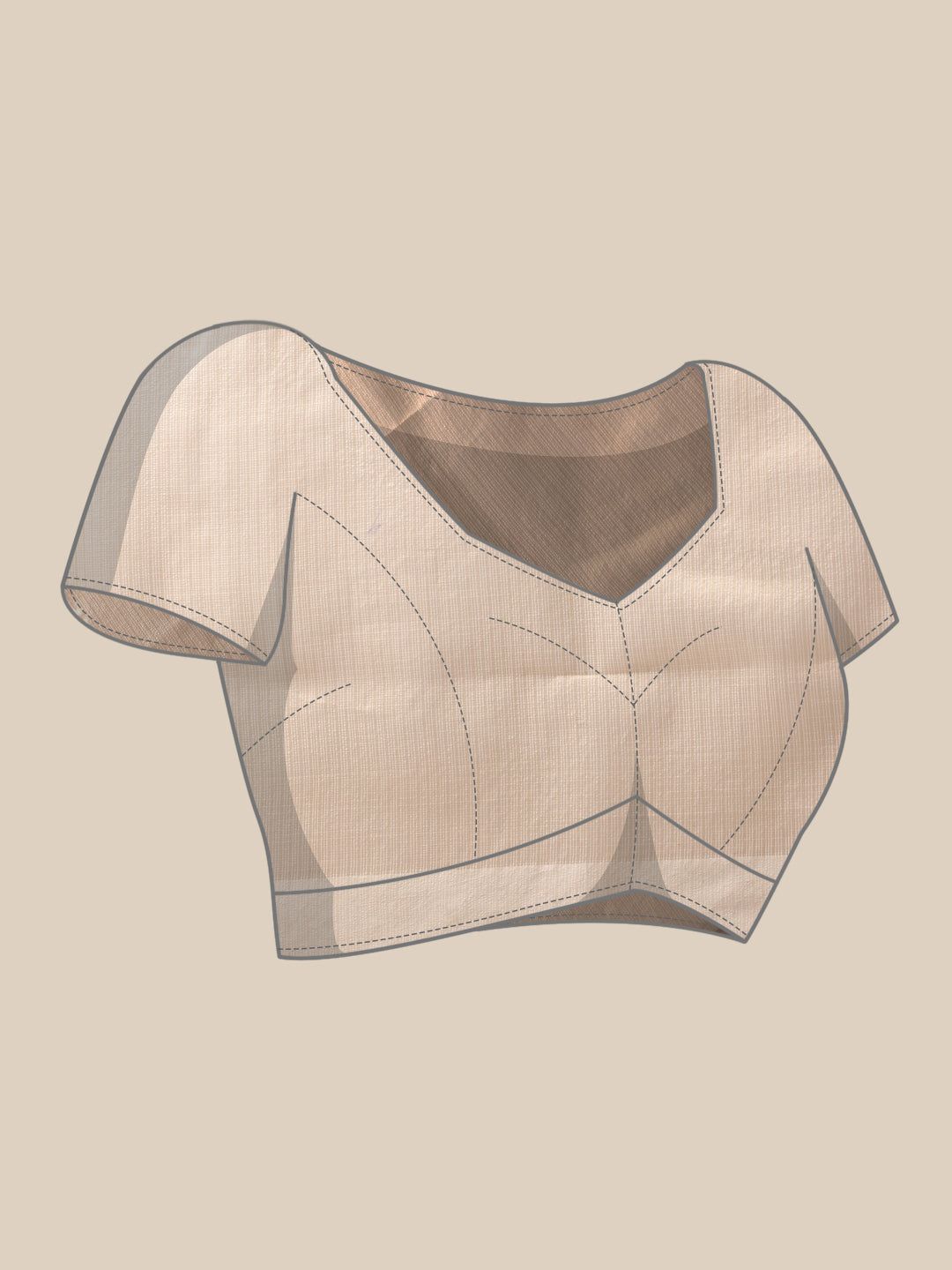 Solid Muga Checks Saree With Running Blouse