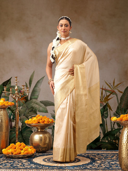 Onam Special Solid Saree With Zari Border